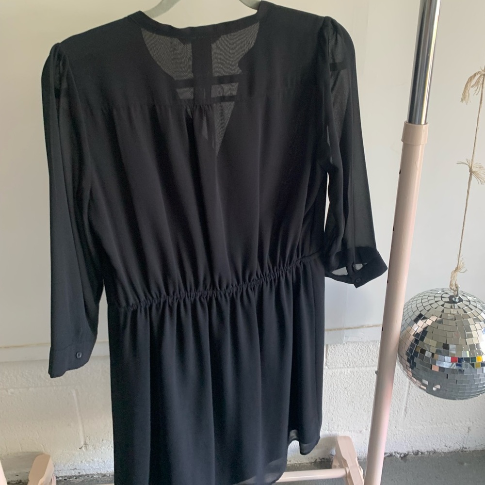 H&M BLACK RUFFLE DRESS - Picture 4 of 4